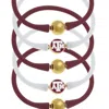 CANVAS STYLE TEXAS A&M AGGIES 24K GOLD PLATED BALI BRACELET STACK