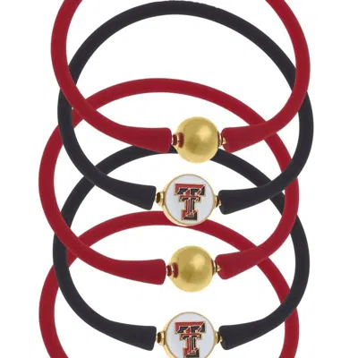 Canvas Style Texas Tech Red Raiders 24k Gold Plated Bali Bracelet Stack
