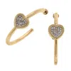 Canvas Style Women's Corrine Pavé Heart Hoop Earrings In Gold In Gold