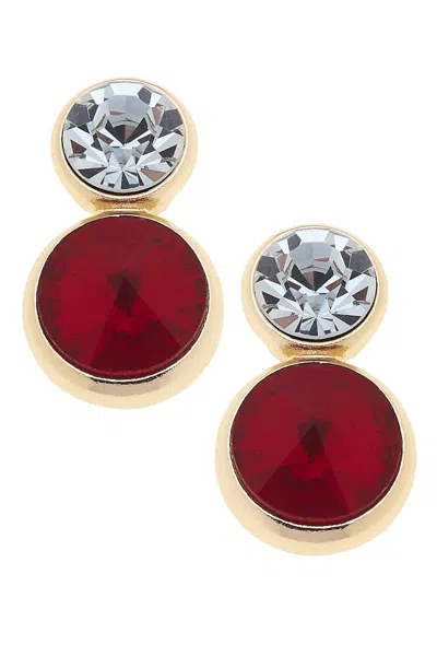 Canvas Style Women's Effie Rhinestone Drop Earrings In Red In Brown