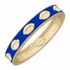 Canvas Style Women's Football Enamel Hinge Bracelet In Blue/gold In Multi