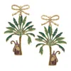 Canvas Style Women's Henley Enamel Monkey With Palm Tree Earrings In Green/brown In Multi