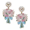Canvas Style Women's Laney Enamel Cluster Earrings In Pink/blue In Multi