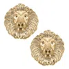 Canvas Style Women's Louise Lion Head Stud Earrings In Worn Gold In Multi