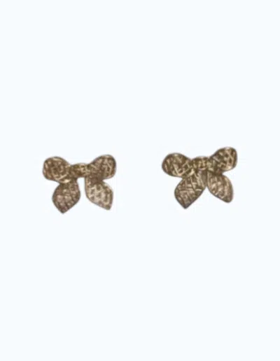 Canvas Style Women's Studs Bows Earring In Gold In Metallic