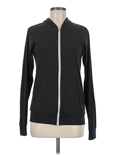 Pre-owned Canvas Zip Up Hoodie In Gray