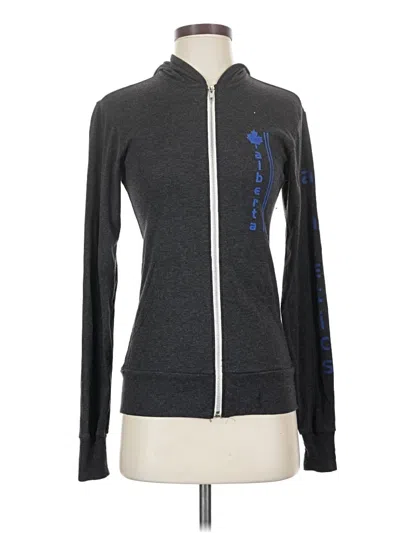 Pre-owned Canvas Zip Up Hoodie In Gray