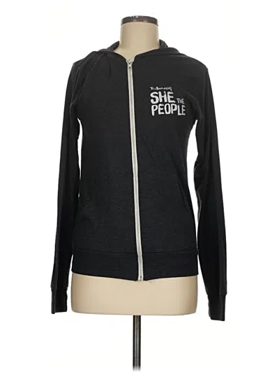 Pre-owned Canvas Zip Up Hoodie In Gray