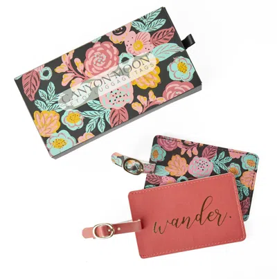 Canyon Moon Luggage Tag Set In White