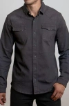Canyon Of Heroes Big Sky Stretch Western Denim Shirt In Charcoal