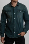 Canyon Of Heroes Big Sky Stretch Western Denim Shirt In Olive