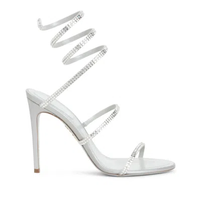 Caovilla 105mm Cleo Satin Sandals In Silver