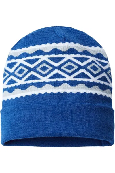 Cap America Usa- Made Diamond Knit Cuff In Blue