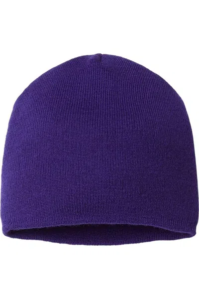 Cap America Usa-made 8 1/2 Beanie In Purple