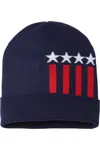 Cap America Usa-made Patriotic Cuffed Beanie In Multi