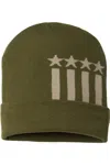 Cap America Usa-made Patriotic Cuffed Beanie In Multi
