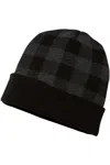 Cap America Usa-made Plaid Beanie In Black