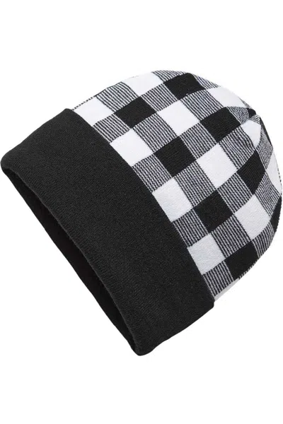 Cap America Usa-made Plaid Beanie In Black