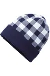 Cap America Usa-made Plaid Beanie In Multi