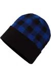 Cap America Usa-made Plaid Beanie In Multi