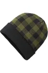 Cap America Usa-made Plaid Beanie In Multi