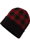 Cap America Usa-made Plaid Beanie In Red