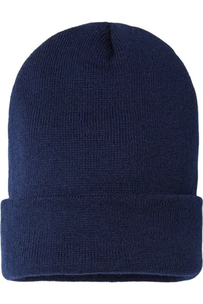 Cap America Usa-made Sustainable Cuff Knit In Blue