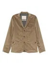 Capalbio Tailored Beige Corduroy Jacket With Notched Lapel In Multi