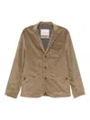 Capalbio Tailored Beige Corduroy Jacket With Notched Lapel In Neutral