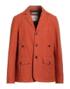 Capalbio Man Blazer Rust Size 40 Cotton In Red