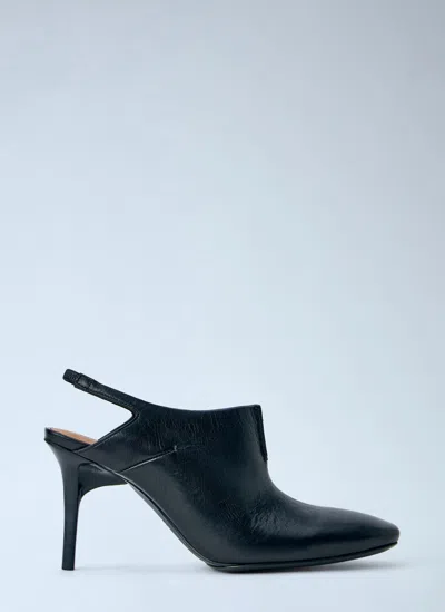 Capasa Milano Leather Slingback Mules In Black
