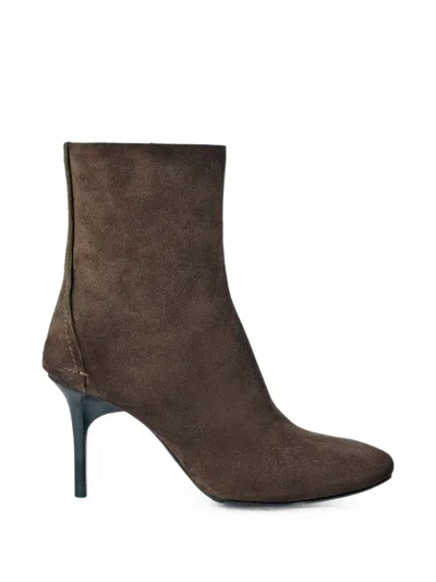 Capasa Milano Pointed-toe Suede Ankle Boots In Brown