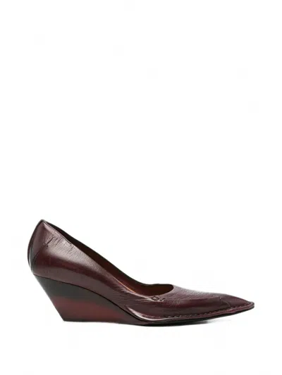 Capasa Milano Pointed-toe Wedge Pumps In Brown