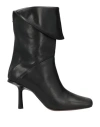Capasa Milano Woman Ankle Boots Black Size 11 Soft Leather In Black