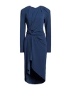 Capasa Milano Woman Midi Dress Navy Size 4 Polyester, Elastane In Navy Blue
