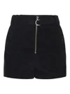 Capasa Velvet Shorts With Belt In Black