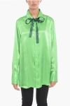 Capasa Satin Shirt With Self-tie Detailing