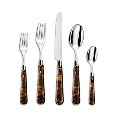 Capdeco Altea Tortoise Handle 5-piece Place Setting In Brown