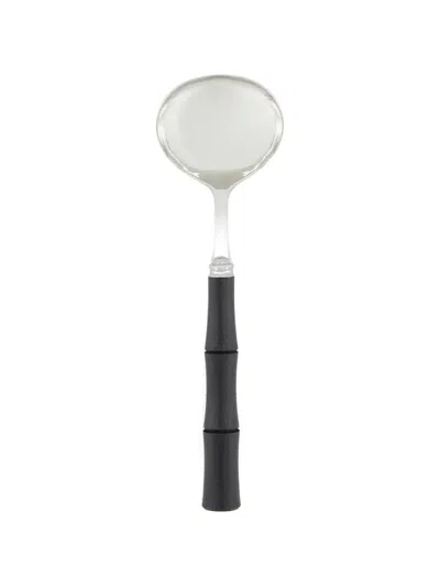 Capdeco Byblos Bamboo Black Sauce Ladle In Silver