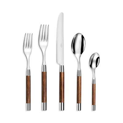 Capdeco Conty 5 Piece Natural Wood Place Setting In Brown