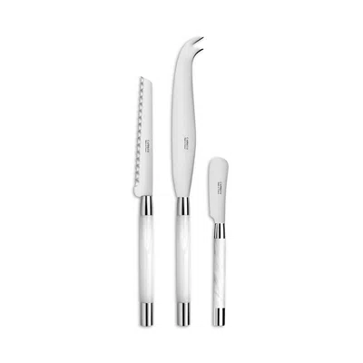 Capdeco Conty Resin Handle 3-piece Cheese Knife Set In White
