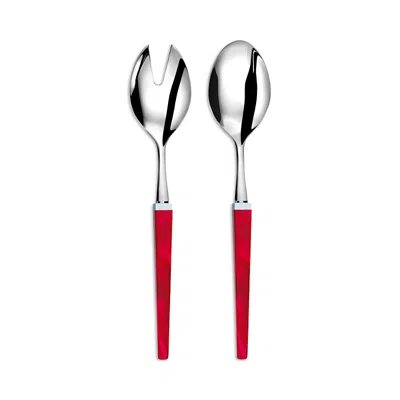 Capdeco Quio Collection Grenadine Salad Server Set In Red