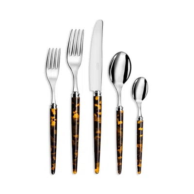 Capdeco Tang 5 Piece Tortoise Place Setting In Brown