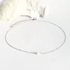 Cape Cod Chokers Dainty Choker In Silver/pearl In Multi