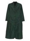 Cape Concept Zip-front Seam-detail Coat In Green
