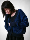 Cape Cove Aster Italian Merino Cardigan In Blue