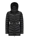 Cape Horn Hooded Belted Puffer Jacket In Black