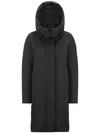 Cape Horn Hooded Quilted Coat In Black