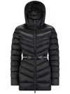 Cape Horn Hooded Belted Puffer Jacket In Black