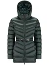 Cape Horn Hooded Belted Jacket In Green